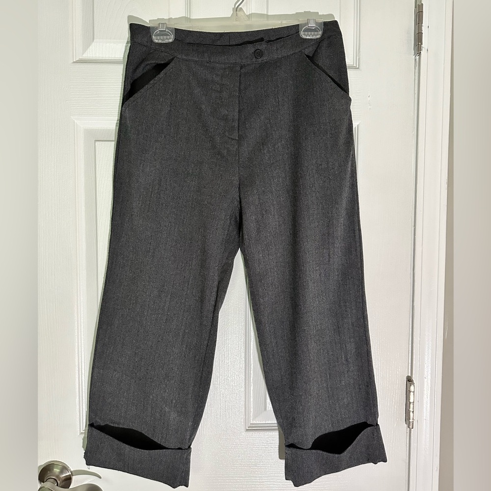 Gray cuffed leg pants